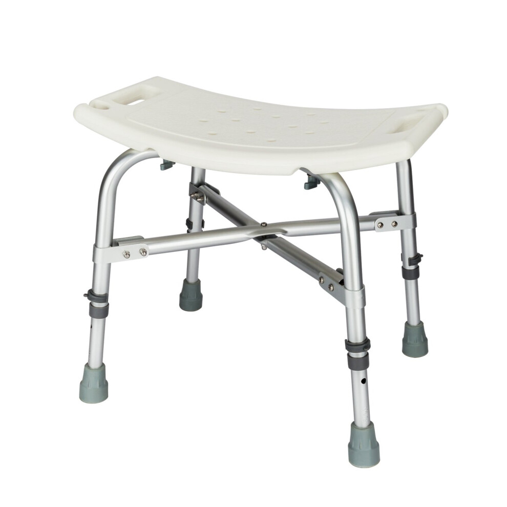 Adjustable Shower Chair for Seniors with AntiSlip Feet and Lightweight Aluminum Frame
