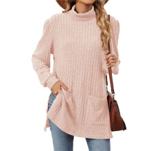 Long Sleeve Shirts for Women High Neck Casual Tunic Tops  S