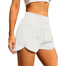 Women'S Athletic Shorts High Waisted Running Shorts Pocket Sporty Short Gym Elastic Workout Shorts White XXXL