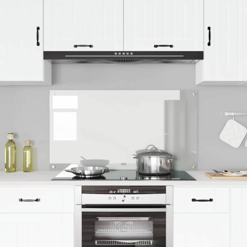 Berkfield Kitchen Backsplash Transparent 120 x 60 cm Tempered Glass 2
