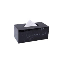 Marble Tissue Box with Elegant Marble Design, Rectangular Tissue Holder for Home Office and Car