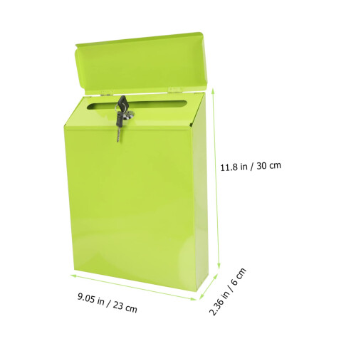 Wall Mounted Locking Mailbox for Home, Durable Iron Construction, Secure Lock System, Large Capacity 2