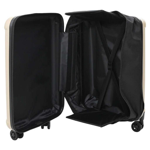 Berkfield Suitcase Folding Champagne 43 x 27 x 66 cm ABS Plastic 2