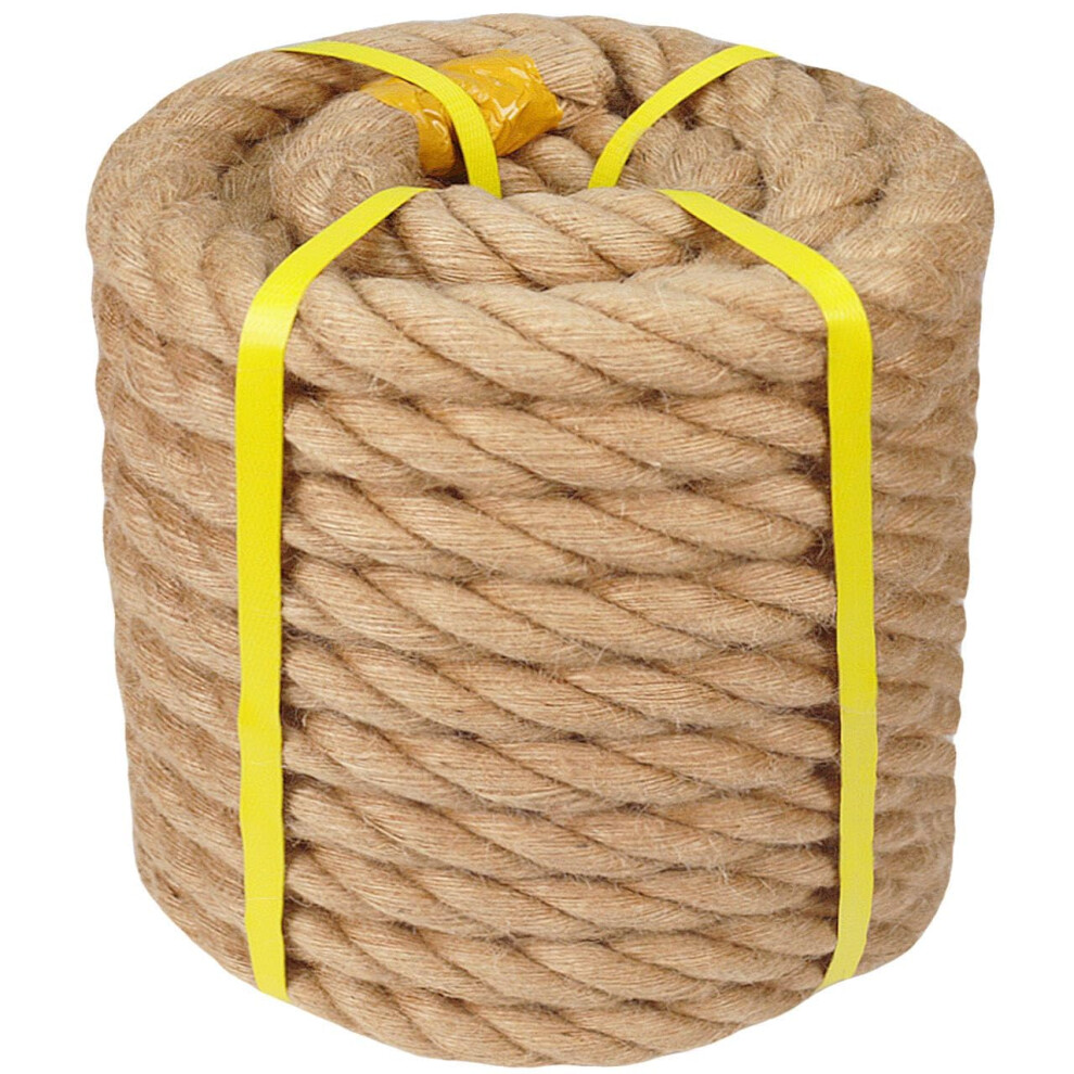 Natural Jute And Hemp Rope 1.5 Inch X 200 Feet Heavy Duty 4Strand For Dock Nautical Railing Decor 9351714838269