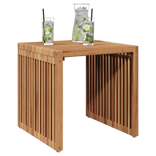 Berkfield Garden Side Table Brown 45 x 42.5 x 45 cm Solid Teak Wood 2