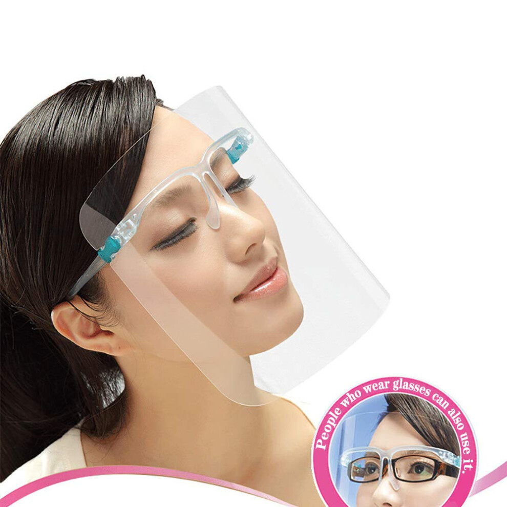 12 Pack Protective Face Shields With Glasses Frame Â Reusable Full Face Coverage For Adults 9351714838344