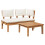 Berkfield Garden Bench and Table Set 2 pcs Cream and Brown 2