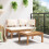 Berkfield Garden Bench and Table Set 2 pcs Cream and Brown 4