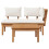 Berkfield Garden Bench and Table Set 2 pcs Cream and Brown 7