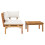 Berkfield Garden Bench and Table Set 2 pcs Cream and Brown 8