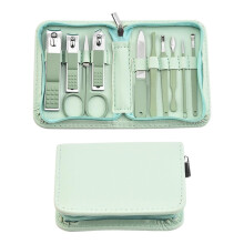 Professional Stainless Steel Manicure Set 12 Piece Nail Clipper Kit with Leather Case for Travel Grooming
