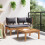 Berkfield Garden Bench and Table Set 2 pcs Grey and Brown Solid Teak wood 4