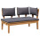 Berkfield Garden Bench and Table Set 2 pcs Grey and Brown Solid Teak wood 5