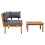 Berkfield Garden Bench and Table Set 2 pcs Grey and Brown Solid Teak wood 8