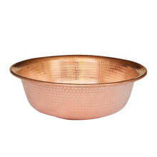 Copper Foot Bath Basin 32cm Pure Copper Handcrafted Bowl with Elegant Purple Finish for Spa and Home Decor