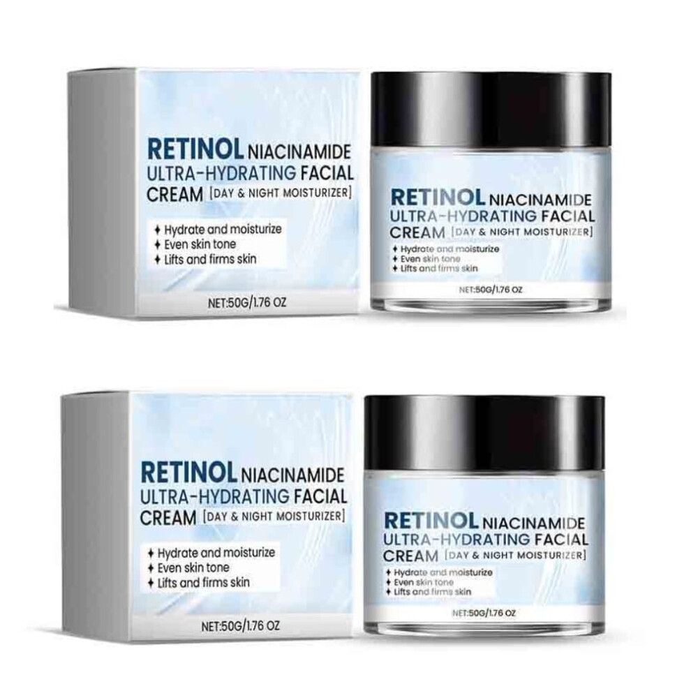 Cream 2Pcs Face Moisturizer Hydrating With Niacinamide Hyaluronic Acid Retinol For Day And Night Deep Hydration