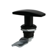 Black MS7053U Industrial Cabinet Lock, Cylindrical Tongue Lock for Electrical Distribution Box, Durable Metal Construction