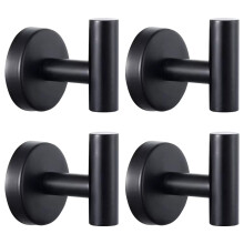 Stainless Steel Towel Hooks 4 Pack Heavy Duty Wall Mounted Rustproof Waterproof for Bathroom and Coats