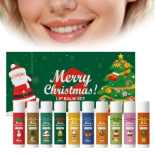 Christmas Lip Balm Set 10 Flavors Moisturizing Lip Care Gift for Women and Men Holiday Beeswax Hydration