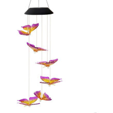 LINLIN Solcelledrevet Vindklokke Lys Farveskiftende Kolibri Natlampe