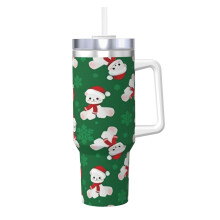40oz Stainless Steel Tumbler with Handle and Straw
