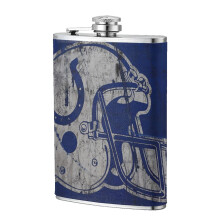 Piersiówka Colts Flagon Hip Flask 8 uncji, stal nierdzewna spożywcza i skóra z
