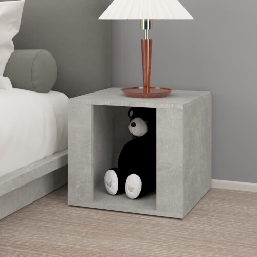 Berkfield Bedside Table Concrete Grey 41x40x36 cm Engineered Wood 2