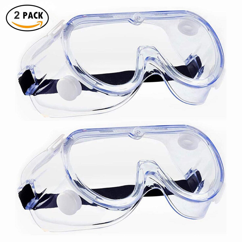 2 Pack Safety Goggles Antifog Clear Vision Protective Glasses Splash And Dust Protection For Lab Use 9351714839020