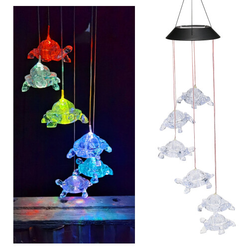 Dodocool Solar Turtle Wind Chimes Färgladdande LED-solcellslampor
