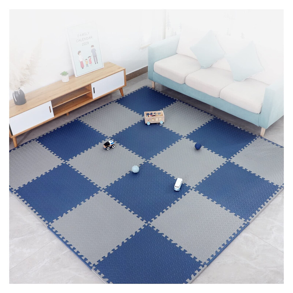 Foam Play Mat for Kids 30x30cm, Interlocking EVA Floor Tiles with AntiSlip Cushion Surface, Waterproof Playroom and Gym Set