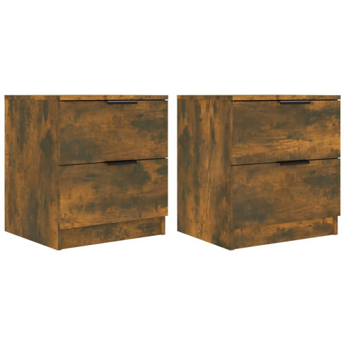 Berkfield Bedside Cabinets 2 pcs Smoked Oak Engineered Wood 1