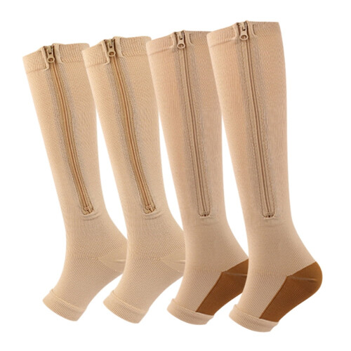 Compression Socks 20-30 mmHg Knee High Dot-Top Open Toe