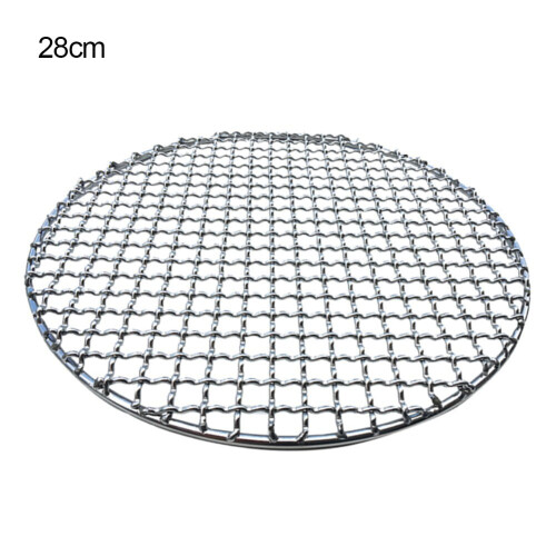 280 mm, rund rustfri stål BBQ-net non-stick koreansk BBQ-net bacon
