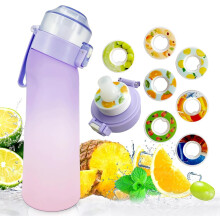 Sticlă de apă Sports Air fără BPA, 650 ml, cu 7 capsule cu aromă - Fructe pentru