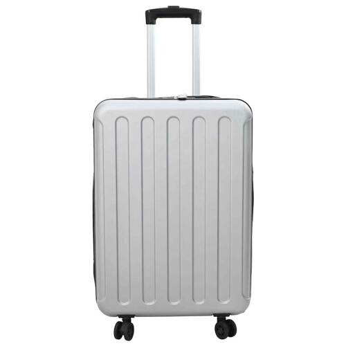 Berkfield Suitcase Folding with Lock Silver 43 x 27 x 66 cm ABS Plastic 2