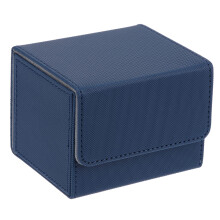 Sports Card Storage Box PU Leather Trading Card Case Compact Blue Organizer for Party and Travel