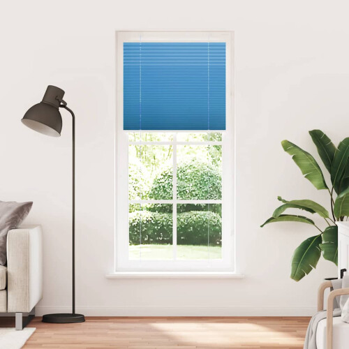 Berkfield Pleated Blind Blue 85x200 cm Fabric Width 84.4 cm Polyester 1
