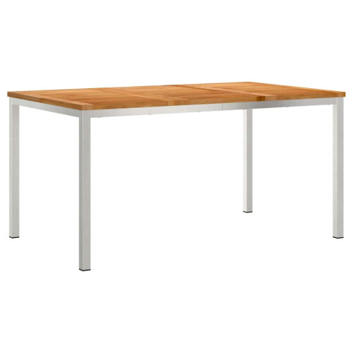 Berkfield DiningTable Brown 150 x 90 x 75 cm Solid Teak Wood 1