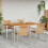 Berkfield DiningTable Brown 150 x 90 x 75 cm Solid Teak Wood 4