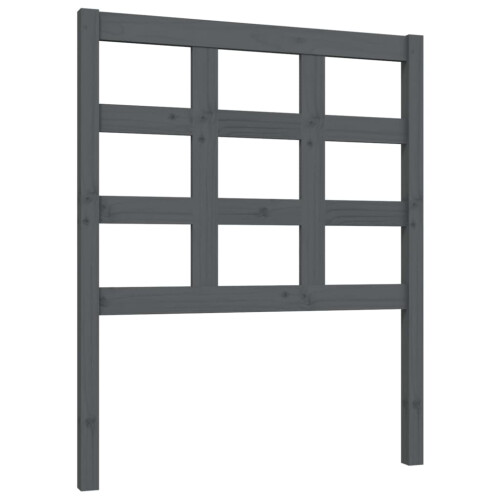 Berkfield Bed Headboard Grey 80.5x4x100 cm Solid Wood Pine 1