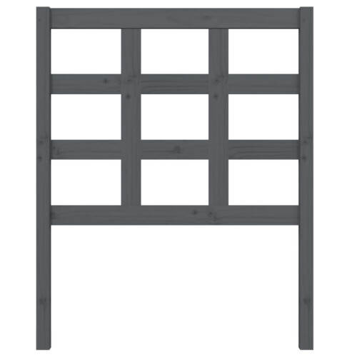 Berkfield Bed Headboard Grey 80.5x4x100 cm Solid Wood Pine 2