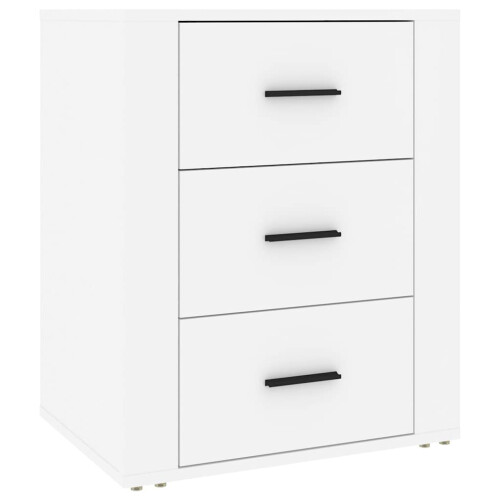 Berkfield Bedside Cabinet White 50x36x60 cm Engineered Wood 1
