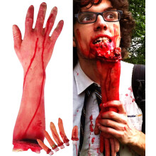 Realistic Severed Bloody Hand and Arm Prop for Halloween Party and Haunted House Decor