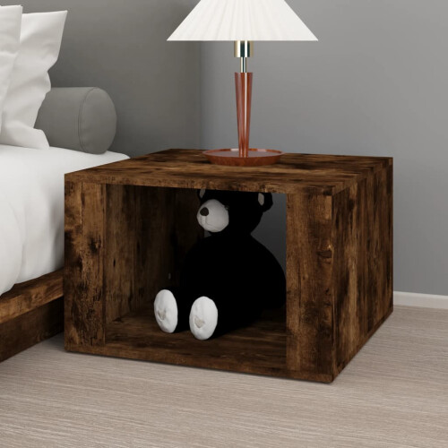 Berkfield Bedside Table Smoked Oak 57x55x36 cm Engineered Wood 2