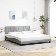 vidaXL sengestel uden madras lysegrå 180x200 cm betrukket med stof