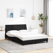 vidaXL sengestel uden madras, sort, 140x190 cm, betrukket med stof