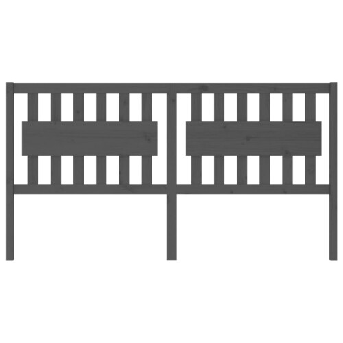 Berkfield Bed Headboard Grey 185.5x4x100 cm Solid Wood Pine 2
