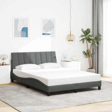 vidaXL sengestel uden madras mørkegrå 140x190 cm betrukket med stof