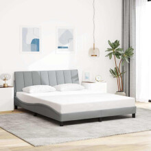 vidaXL sengestel uden madras lysegrå 160x200 cm betrukket med stof