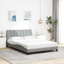 vidaXL sengestel uden madras lysegrå 140x200 cm betrukket med stof